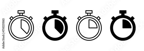 Stopwatch icon vector. Timer sign and symbol. Countdown icon. Period of time