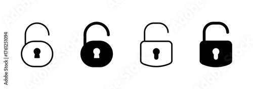 Unlock icon vector. Unlock sign and symbol. unlocked padlock icon