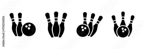 Bowling icon vector illustration. bowling ball and pin sign and symbol.
