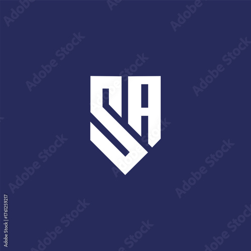 Modern unique creative SA letters logo design