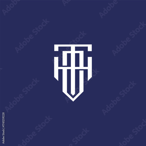 Modern unique creative TZH letters logo design