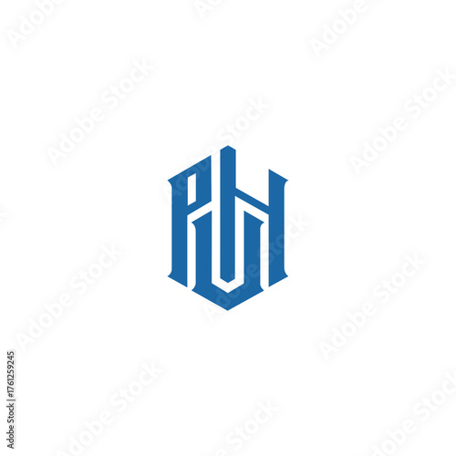Modern unique creative PUH letters logo design