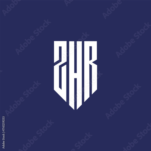 Modern unique creative ZHR letters logo design