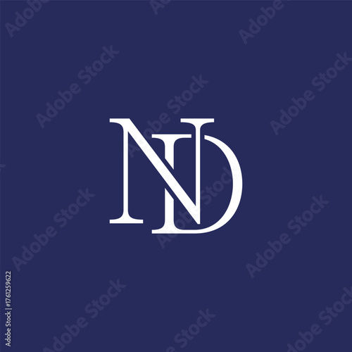 Modern unique creative ND letters logo design
