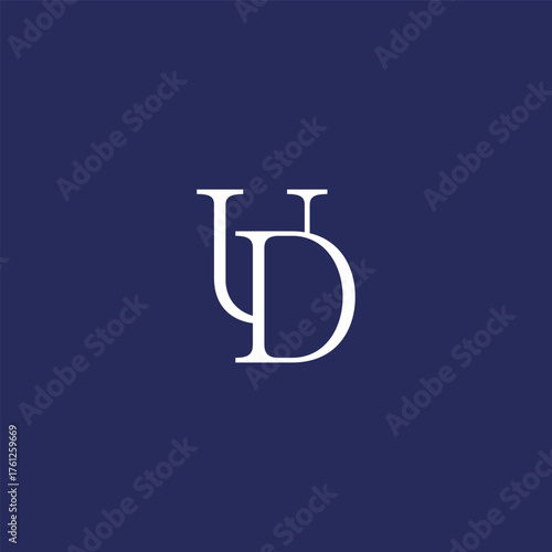 Modern unique creative UD letters logo design templete