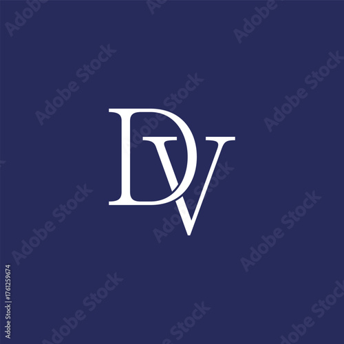 Modern unique creative DV letters logo design