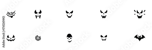 Halloween vector set ,Halloween Spooky Black Vector