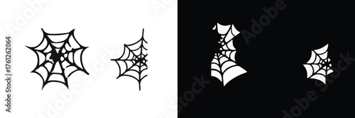 Creepy Clipart Collection: Spiders and Cobwebs Black and White Vector