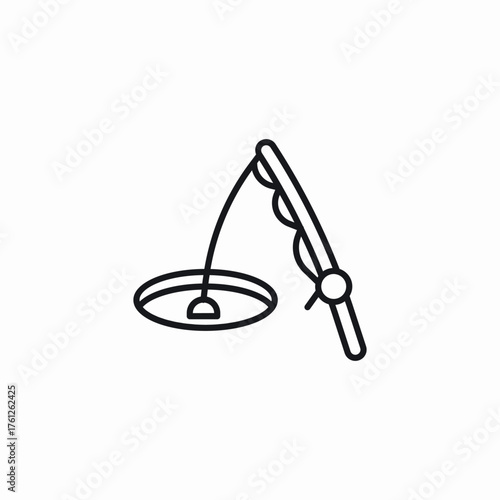 ice fishing icon sign vector