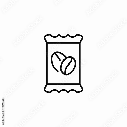 ground coffee bag icon sign vector