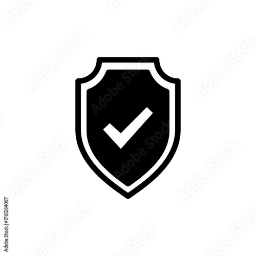 Shield check mark icon vector for web and mobile app. Protection approve sign. Insurance icon