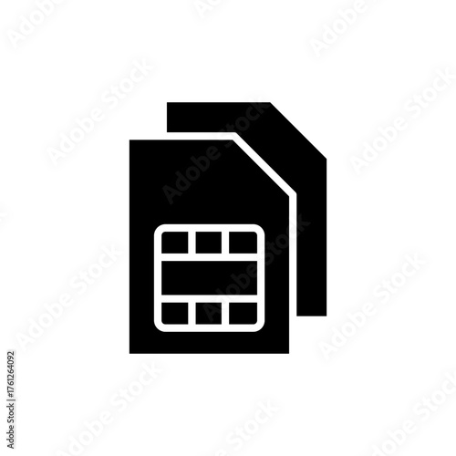 Sim card icon vector for web and mobile app. dual sim card sign and symbol