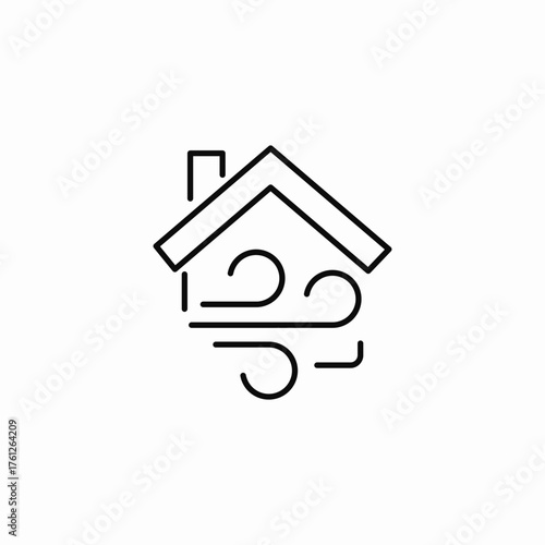wind house icon sign vector