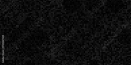 Abstract black and white pixel grid background. Square pixels pattern backdrop. Vector Illustration