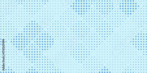 Blue plus symbols of different sizes and opacity. Blue Medical Plus Pattern
