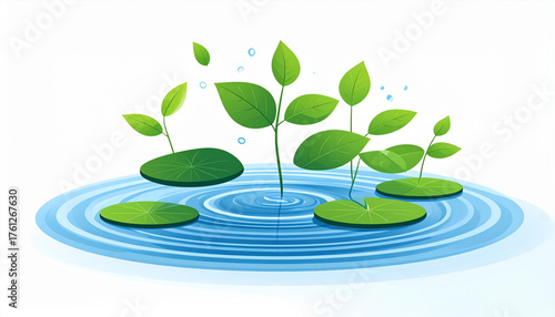 Gentle Water Plants Composition