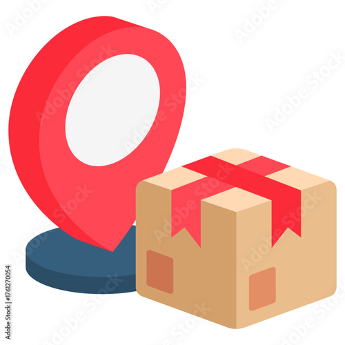 Location Mini Illustration Isometric Icon. Use For Modern Concept, Print, Ui, Ux Kit, Web And App Development. Vector Related To Market, Business, Finace