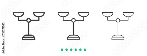 Balance scales icon. Thin line icon vector