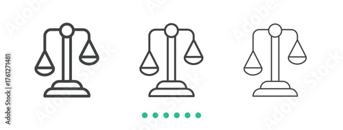 Balance scales icon. Thin line icon vector