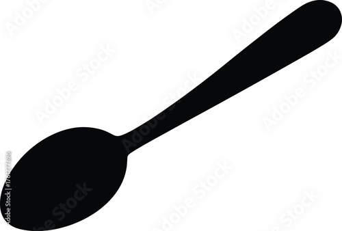 Stainless steel spoon isolated on a clean white background