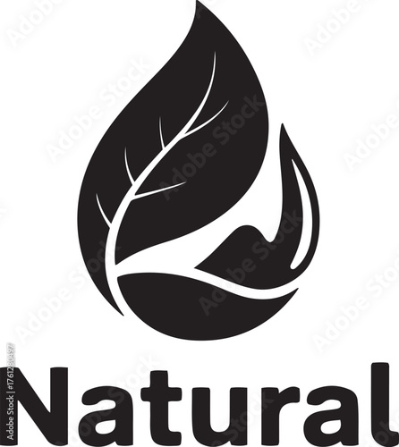 Elegant natural leaf droplet logo design transparent background vector graphic element for branding and design projects isolated on transparent background