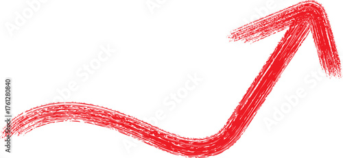 Red arrow pointing upwards progress