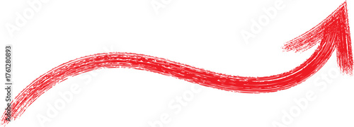 Red arrow shows positive progress upward