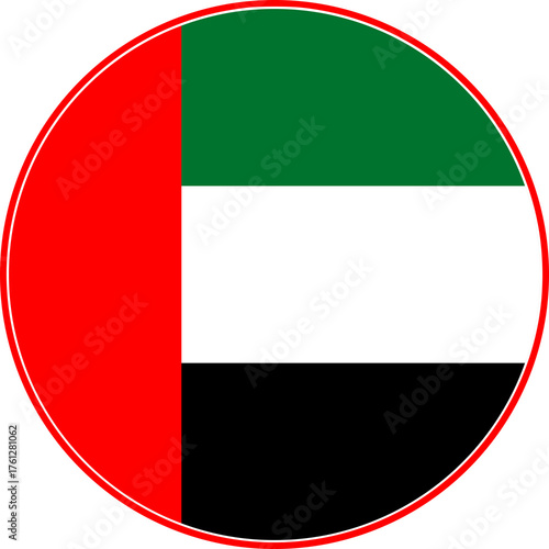 UAE Circle Flag, United Arab Emirates Flag Icon