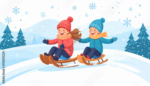 Winter Sparkle Sledding