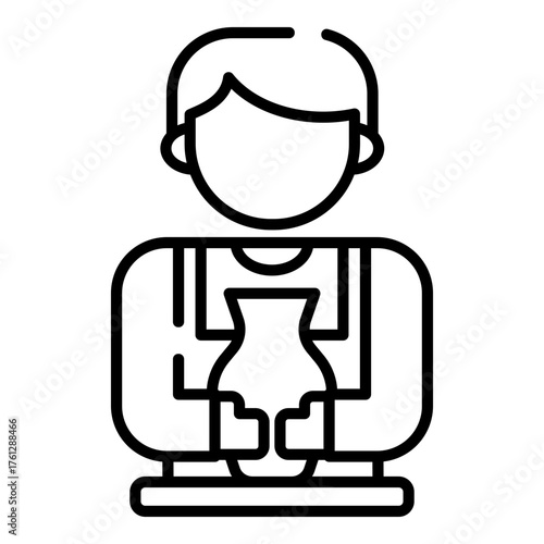 Potter, ceramicist, ceramic artist black line icon