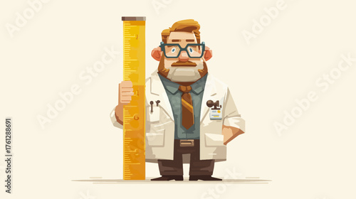 Illustration of a man holding a measuring ruler