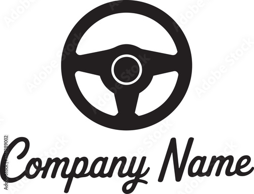 Modern stylized car steering wheel icon symbol representing automotive industry driving transportation business and vehicle operations isolated on transparent background