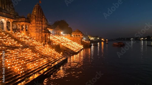 dev deepawali celebration on varanasi ganges river ghats