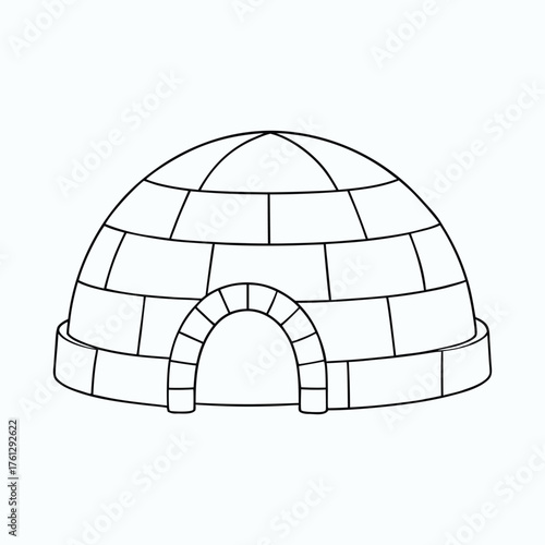 A fun igloo coloring page featuring a cozy snow house made of ice blocks. Perfect for kids to color while learning about Arctic life and winter adventures.
