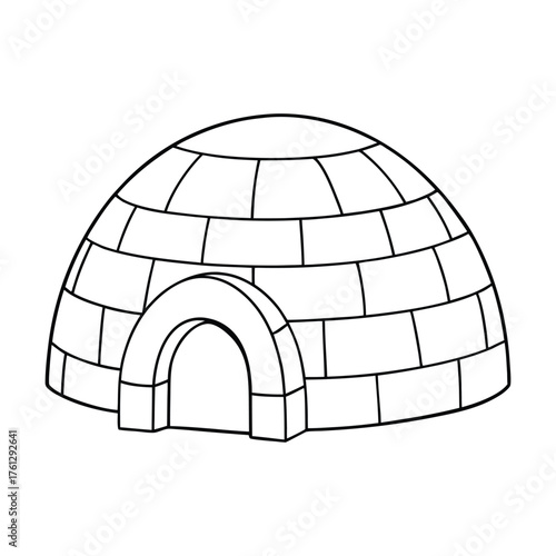 A fun igloo coloring page featuring a cozy snow house made of ice blocks. Perfect for kids to color while learning about Arctic life and winter adventures.
