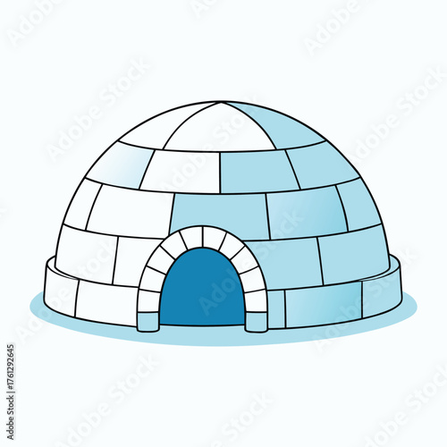 An igloo is a dome-shaped shelter made of compacted snow blocks, traditionally built by Inuit people to withstand freezing Arctic temperatures and provide warmth.
