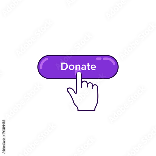 Clicking the donate button to support a cause with a generous contribution.