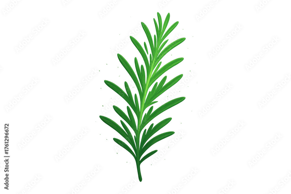 Obraz premium Rosemary herb sprig with fresh green leaves ready for seasoning food isolated on transparent background