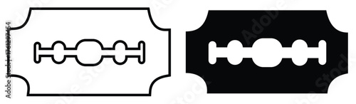 Razor Blade Icon Set – Sharp Metal Blade Symbol Collection in Thin Line Outline Vector Illustration