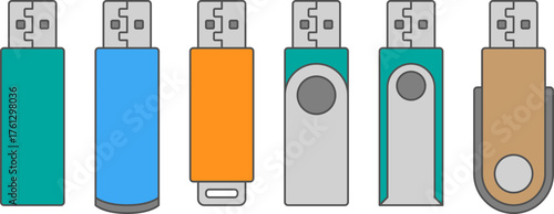 Set of flashdisk illustration