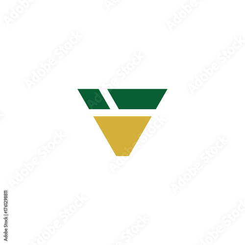 Geometric Inverted Triangle V Logo