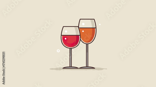 Two wine glasses illustration