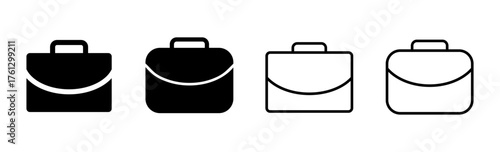 Briefcase icon set. suitcase icon. luggage symbol.