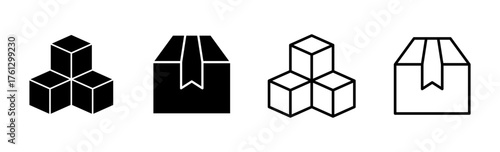 Box icon set. box vector icon, package, parcel