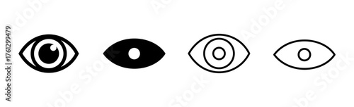 Eye icon set. Eye vector icon. Look and Vision icon.