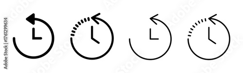 History icon set. recent event history