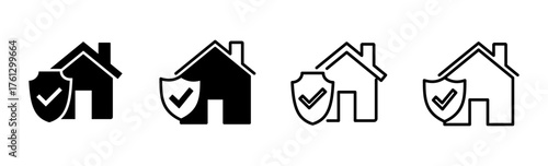 House insurance icon set. house protection icon.