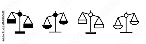 Scales icon set . Law scale icon. Justice sign