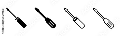 Screwdriver icon set. tools icon vector