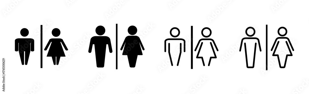 Fototapeta premium Toilet icon set. restrooms icon vector. bathroom sign. wc, lavatory